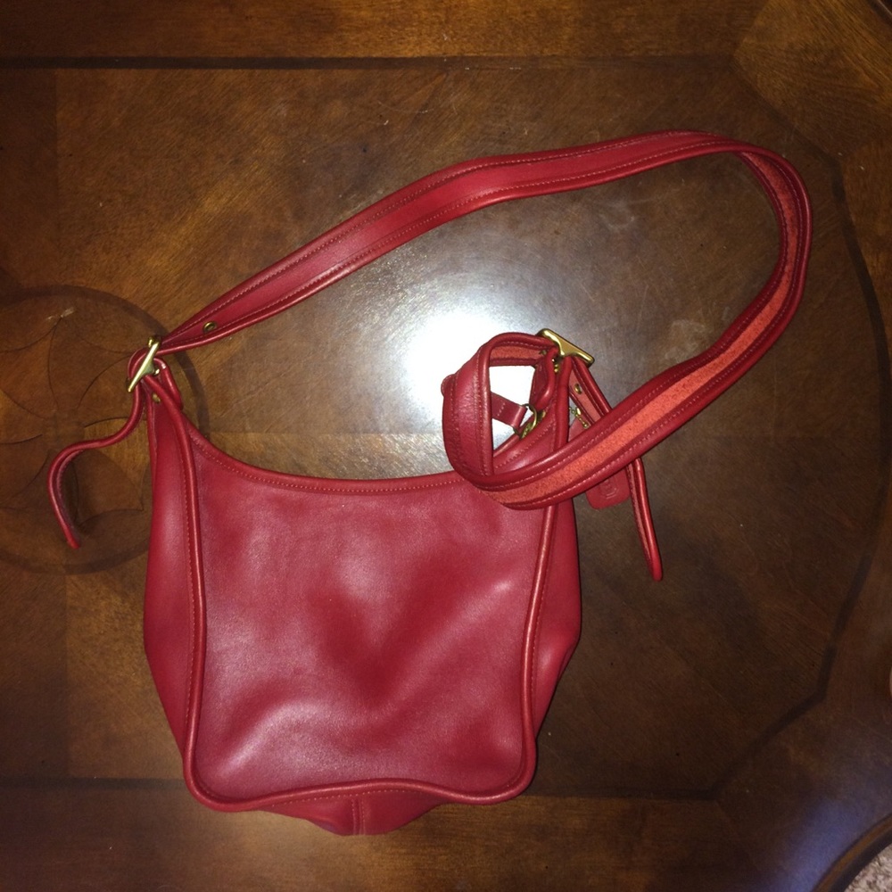 VINTAGE Red Leather Coach bag